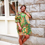 YAYI African print-off shoulders swing dress