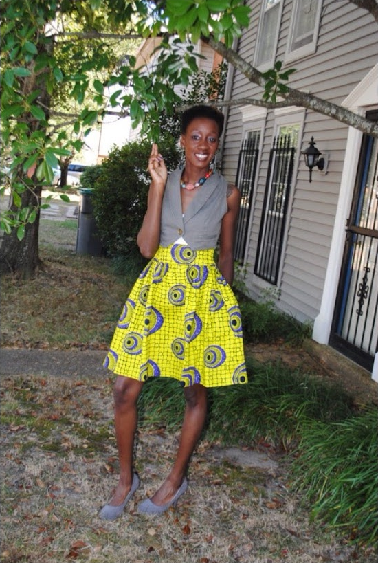 African print skirt