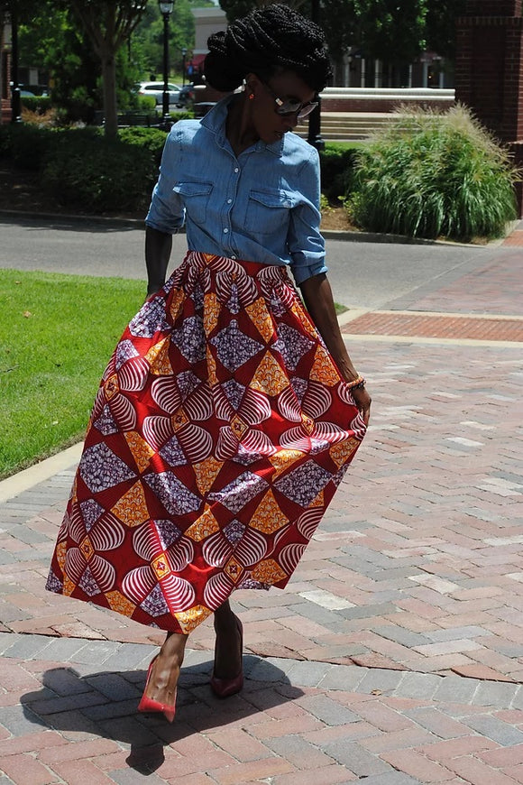 African Print Maxi Skirt