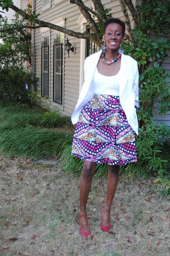 African print skirt