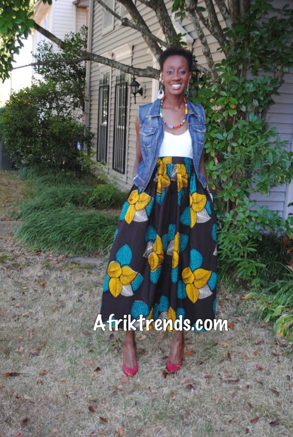 African print skirt