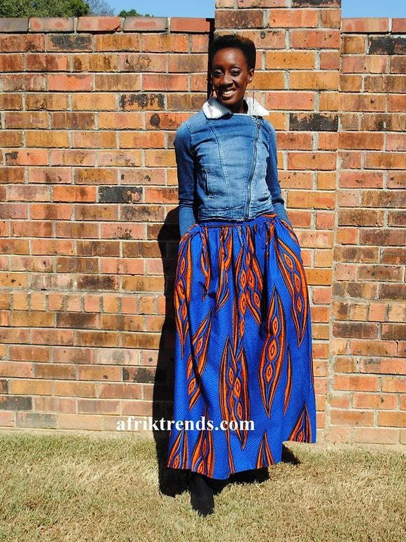 African print maxi skirt