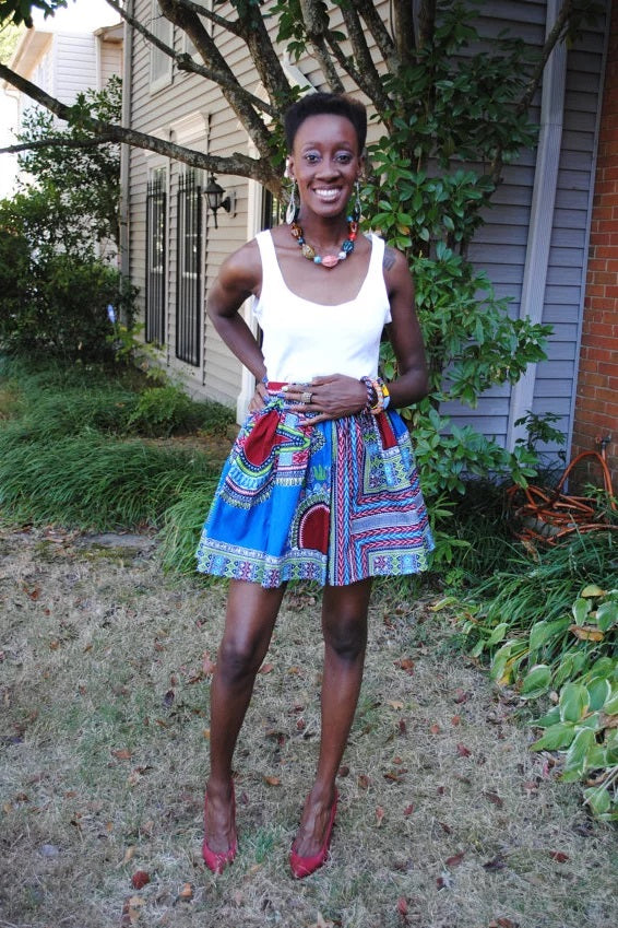 African print skirt