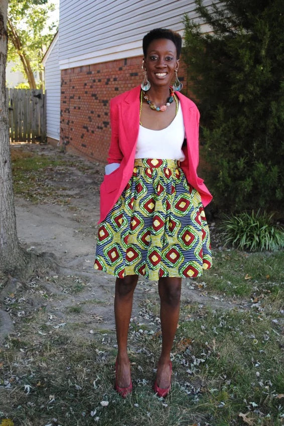 African print skirt