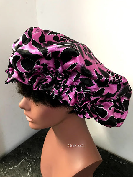 African Print Satin Lined Hair Bonnet