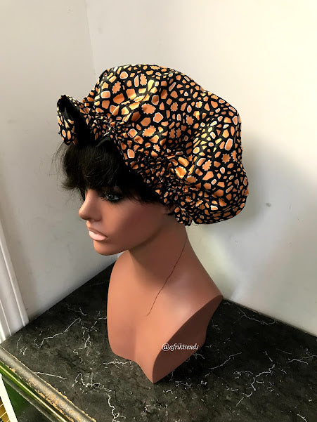 African Print Satin Lined Hair Bonnet