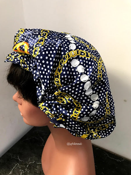 African Print Satin Lined Hair Bonnet