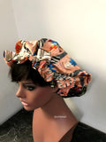African Print Satin Lined Hair Bonnet
