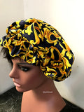 African Print Satin Lined Hair Bonnet