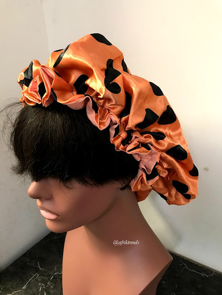 African Print Satin Lined Hair Bonnet