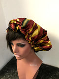 African Print Satin Lined Hair Bonnet