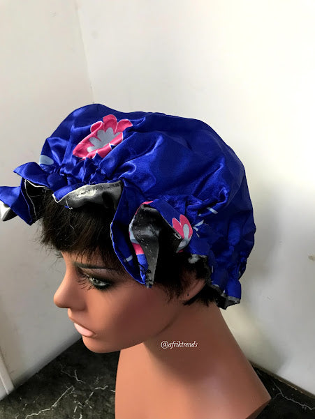 African Print Satin Lined Hair Bonnet