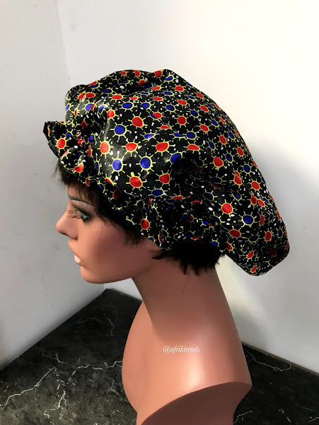 African Print Satin Lined Hair Bonnet