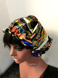 African Print Satin Lined Hair Bonnet