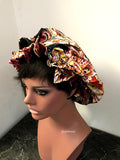 African Print Satin Lined Hair Bonnet
