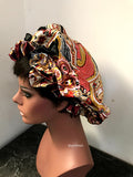African Print Satin Lined Hair Bonnet