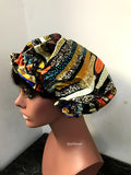 African Print Satin Lined Hair Bonnet