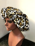 African Print Satin Lined Hair Bonnet