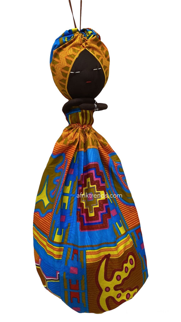 Handmade African Plastic Bag Lady Holder