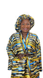 Multi Print Satin Robe and Hair Bonnet