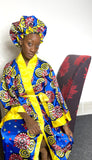 Floral Satin Robe and Bonnet