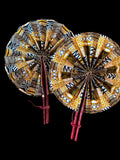 African Print Decorative Jumbo Fan PAIr