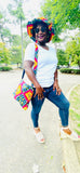 Kente Brimmed Hat and Messenger Bag