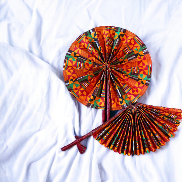 African Print Decorative Jumbo Wall Fan