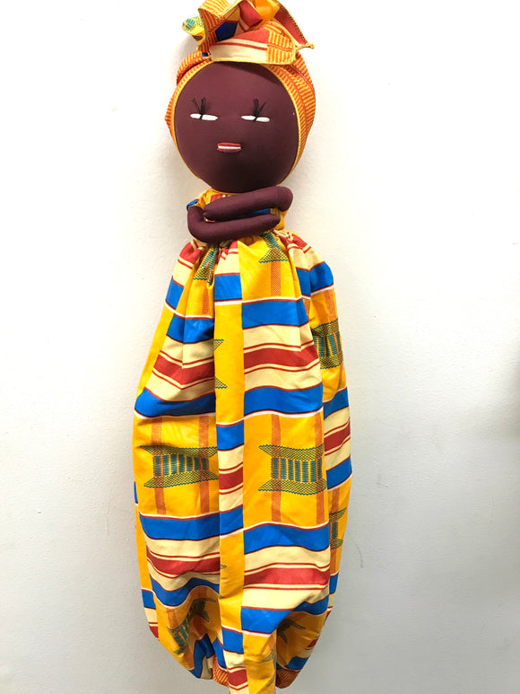 Handmade African Plastic Bag Lady Holder