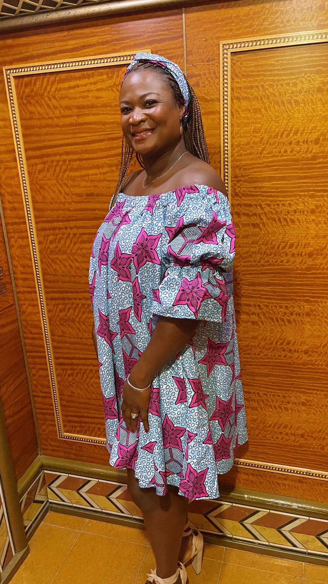 YAYI African print-off shoulders swing dress Afrik Trends YAYI African print-off shoulders swing dress Afrik Trends
