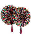 African Print Decorative Jumbo Fan PAIr