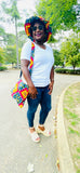 Kente Brimmed Hat and Messenger Bag