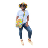 Kente Brimmed Hat and Messenger Bag