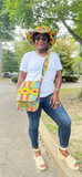 Kente Brimmed Hat and Messenger Bag