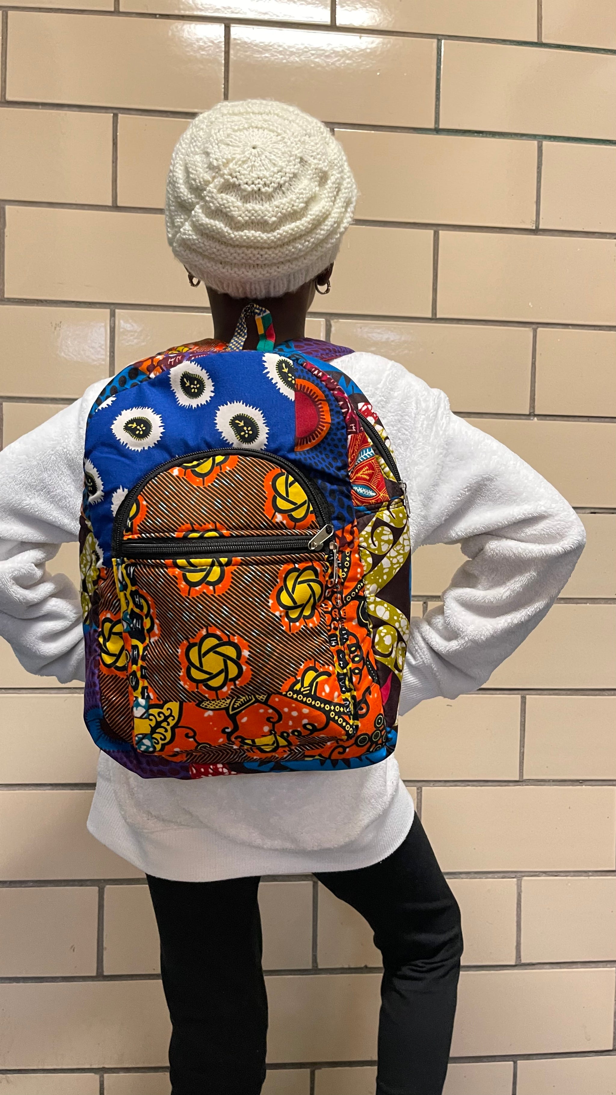 Ankara Patchwork Children Backpack – Afrik Trends display picture 1