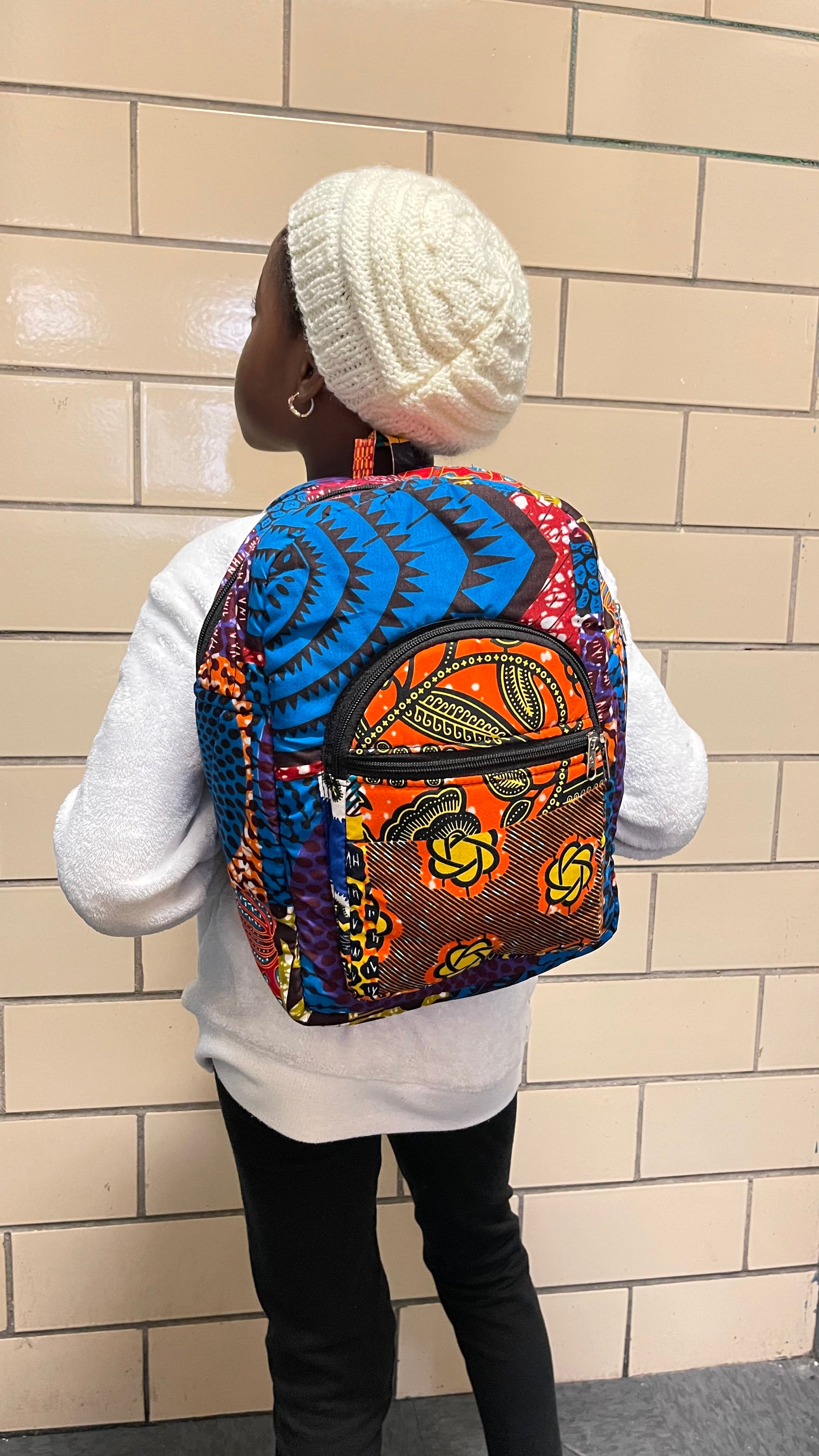 Ankara Patchwork Children Backpack – Afrik Trends display picture 1