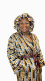 Fendi Print Satin Robe and Hair Bonnet