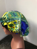 African Print Satin Lined Hair Bonnet