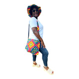 Kente Brimmed Hat and Messenger Bag