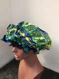 African Print Satin Lined Hair Bonnet