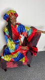 Floral Satin Robe and Bonnet