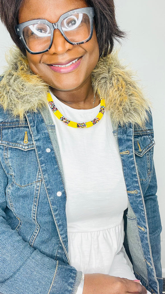 Handcrafted African Massai Zulu Beaded Chocker Necklace