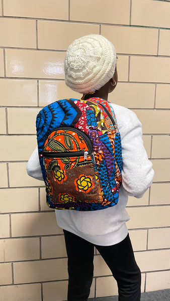 Ankara Patchwork Children Backpack – Afrik Trends display picture 1