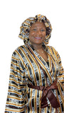 Fendi Print Satin Robe and Hair Bonnet