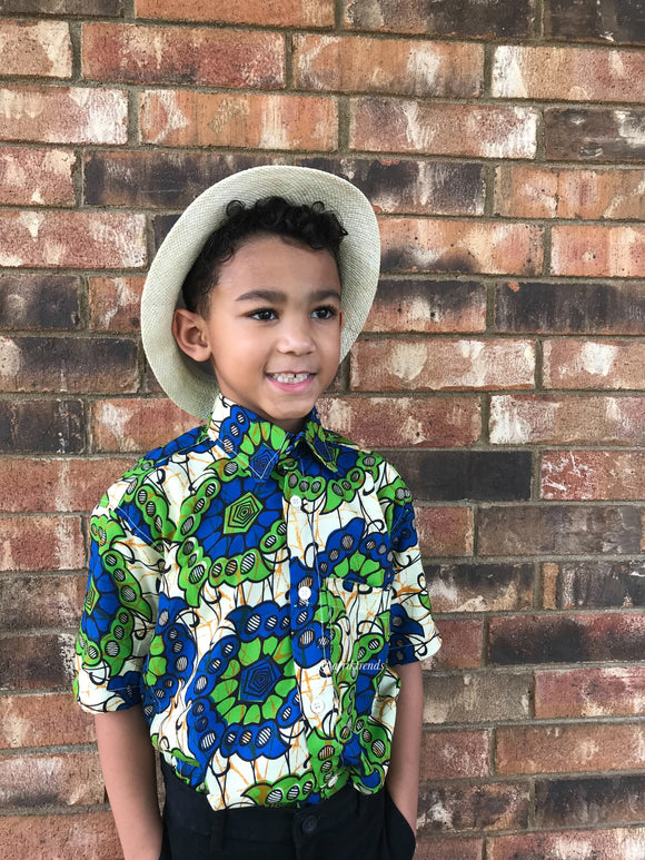 Ankara Boys Button Down Shirt
