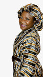 Fendi Print Satin Robe and Hair Bonnet