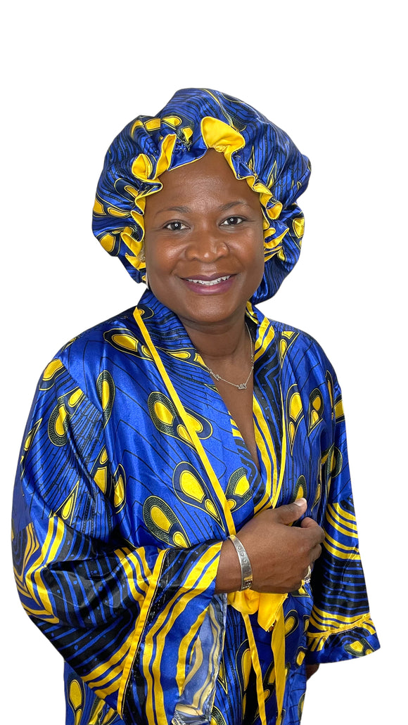 Satin Robe and Hair Bonnet