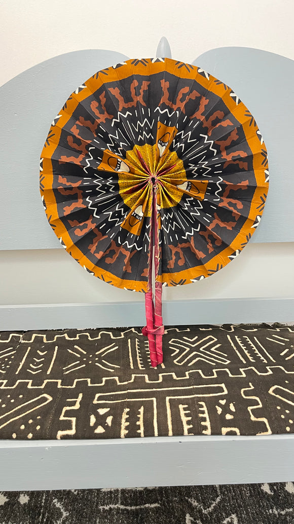 African Kente Print Decorative Jumbo Fan