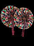 African Print Decorative Jumbo Fan PAIr
