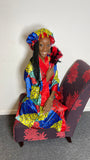 Floral Satin Robe and Bonnet